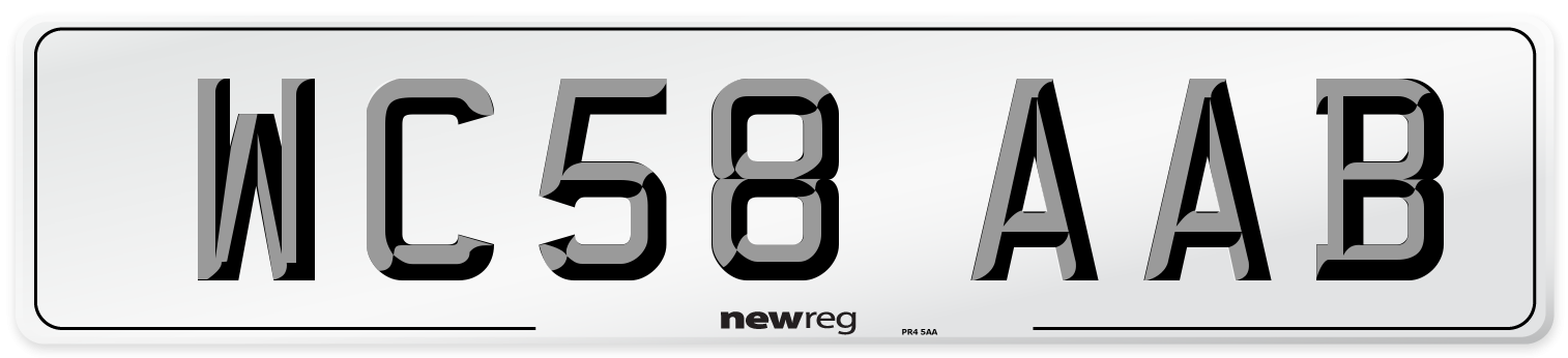WC58 AAB Number Plate from New Reg